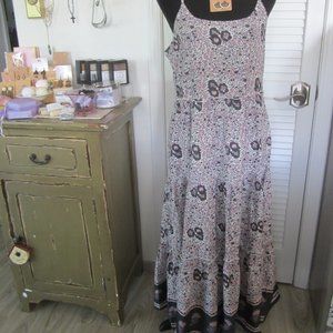 NWT - Natural Life - Boho Lavender Print Tiered Cotton Sundress SzM